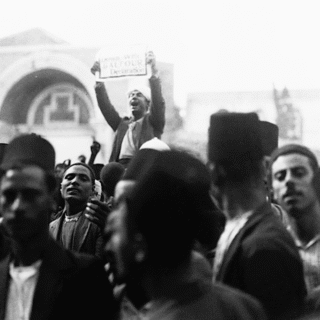 Palestinian protesting in Jaffa. "Down With Balfour" Declaration. 1929. Source: Institute for Palestine Studies