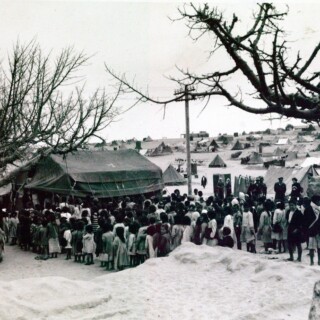Education in emergency tents in Beach camp, Gaza, in the 1950s. © Undated UNRWA Archive Photographer Unknown