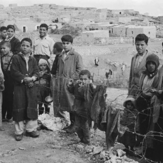 Qaladia Refugee Camp in the West Bank near Ramallah, February 1956