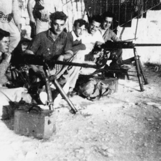 Zionist forces after cleansing the town of Al Majdal Asqalan, 1948